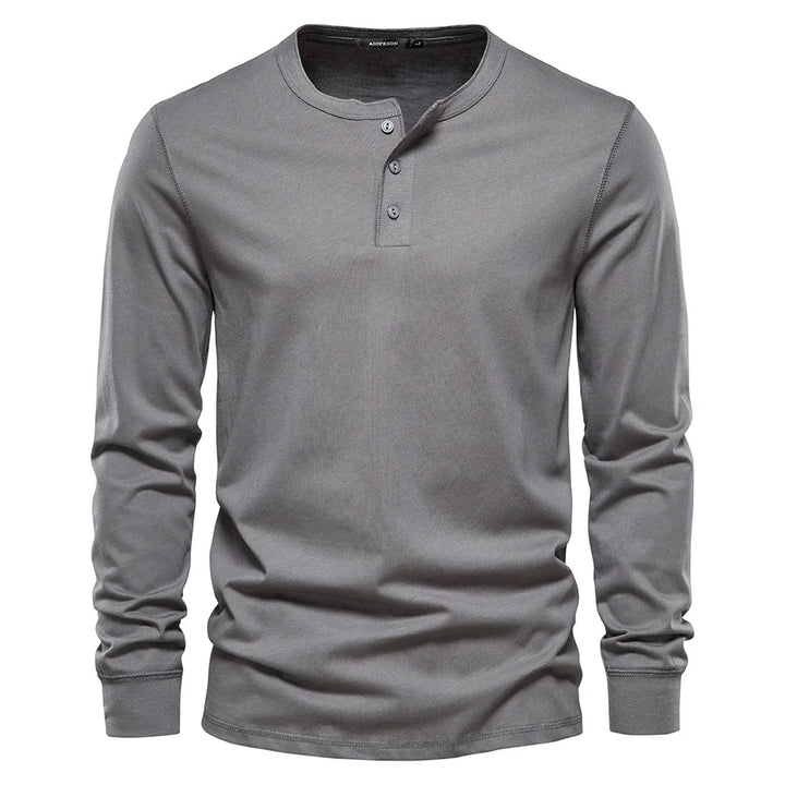 Men’s long sleeve collarless t-shirt