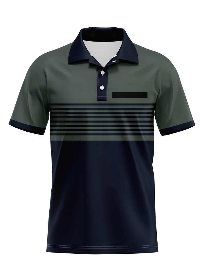 Men's slim-fit polo shirt with striped design