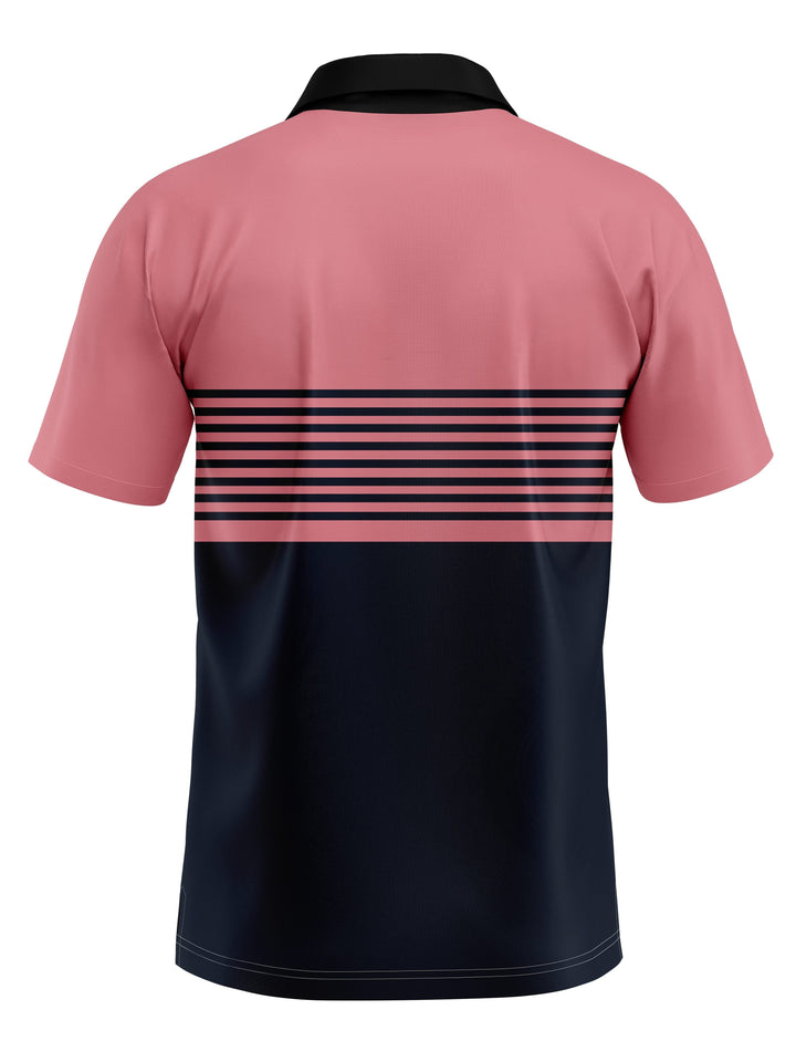 Men's slim-fit polo shirt with striped design