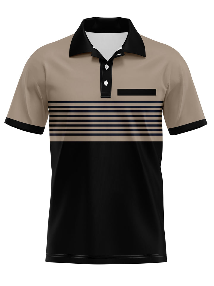 Men's slim-fit polo shirt with striped design